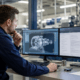 Mann vor zwei Monitoren, der versucht, die Produktivität im technischen Service zu steigern
