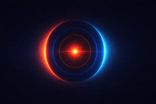 Ein stilisiertes Bild mit einem Laserpunkt in der Mitte